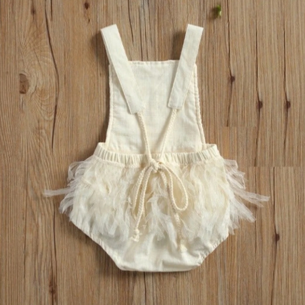 Bohemian Cream Lace Jumpsuit Dress Romper Sunsuit - Picture 3 of 5